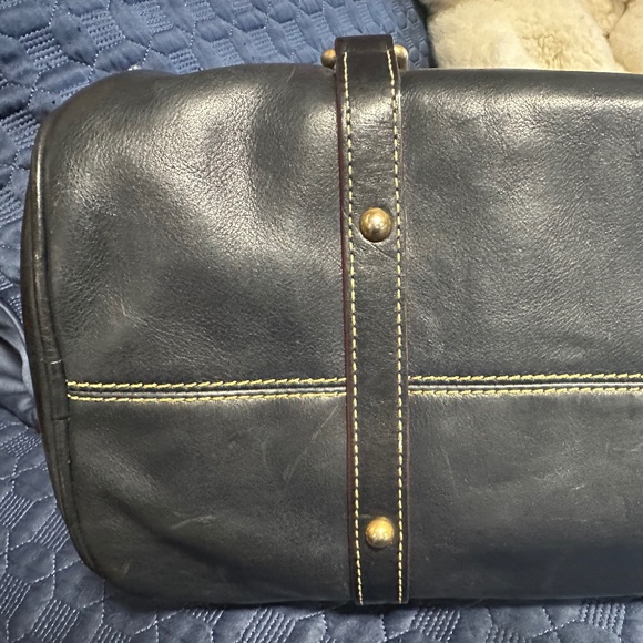 Dooney &  Bourke Florentine Leather Dark Navy Satchel - Picture 14 of 16